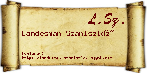Landesman Szaniszló névjegykártya